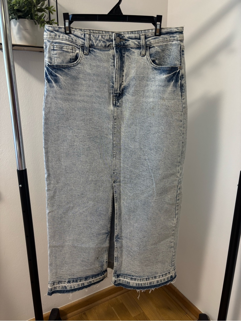 Celebrity Pink Light Wash Denim Maxi Skirt